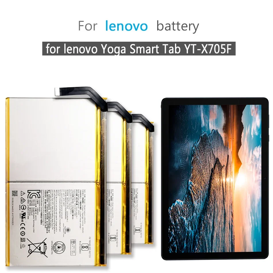 

7000mAh High Capacity Replacement Spare Battery For Lenovo Yoga Smart Tab(YT-X705F) 1ICP3/84/94-2 L19D2P32 Tablet Batteries