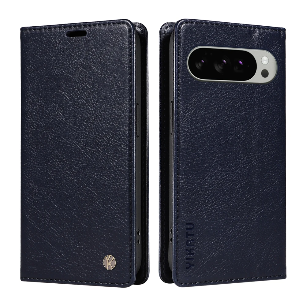 Premium Magnetic Leather Wallet Flip Case | Ultra Slim Shockproof with Litchi Texture