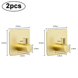 Versatile Adhesive Wall & Door Hook - 4.5X4.5cm (Gold-2pcs)