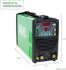 PowerTIG 185DV AC/DC TIG Stick Welder 110/220 Volt Inverter-Based Dual Voltage 185Amp with Pedal Package Green 6