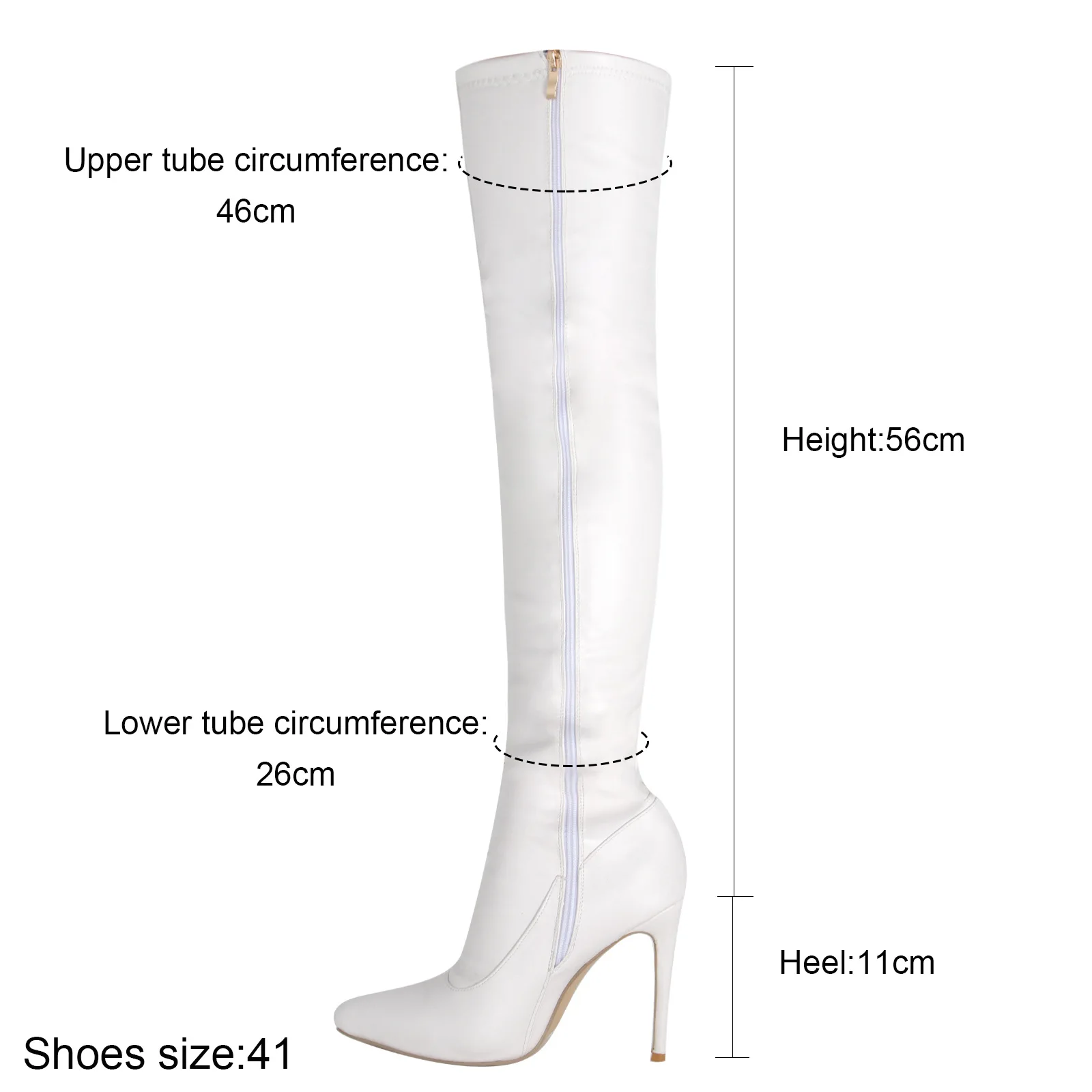 Autumn Over-the-Knee Stretch Boots Patent Leather Pointed Toe Zipper 11cm Thigh High Boots Sexy Shoes for Women Stripper Shoes