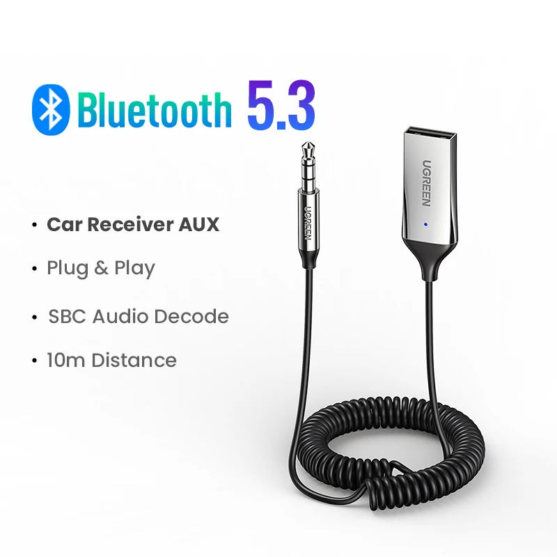 Receptor Bluetooth Adaptador Auxiliar USB A Jack 3.5 Mm Audio Coche Aux 5.0  Kit Manos Libres Para De BT Transmisor Soporte TF Tarjeta Función huangjie  unisex