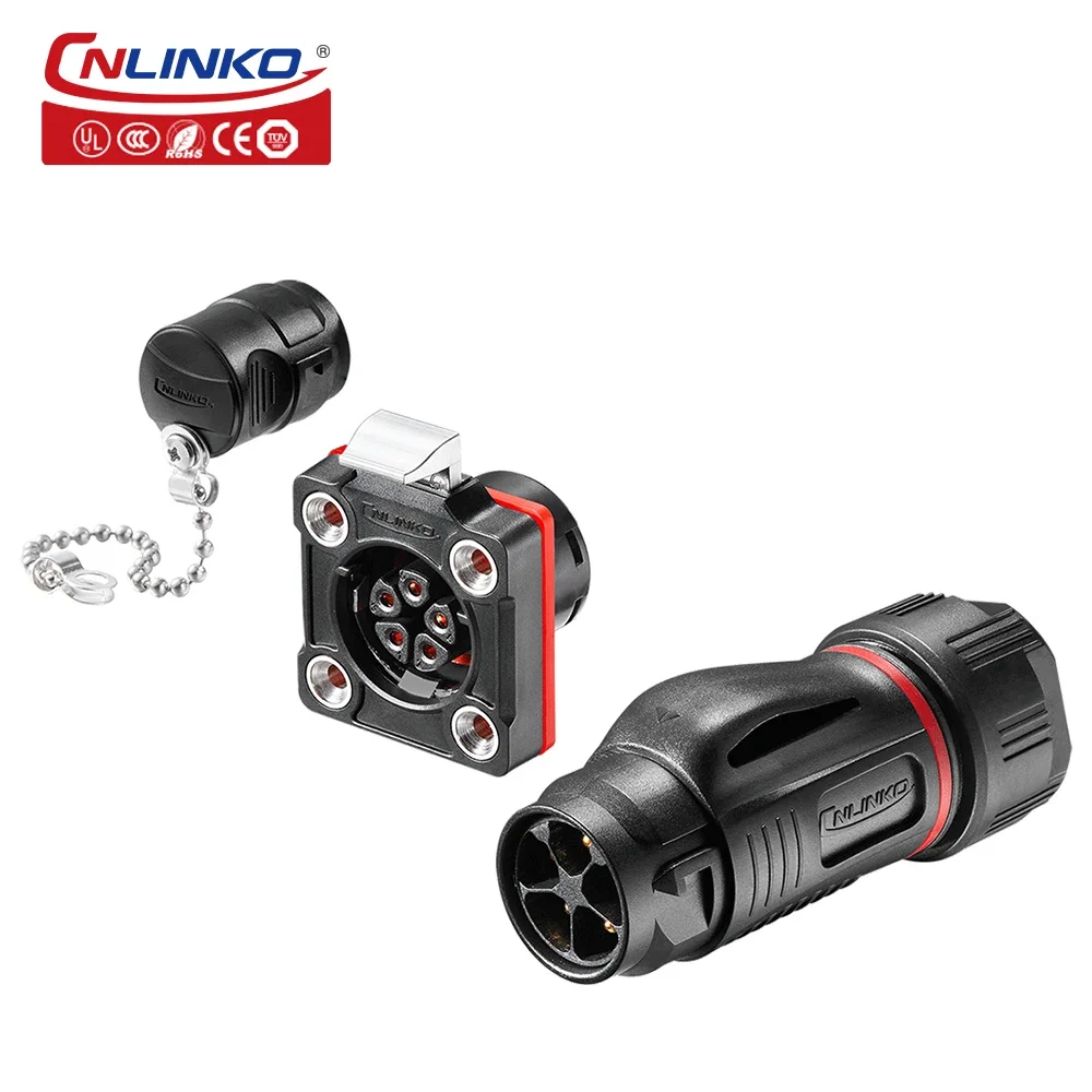 

CNLINKO IP67 Waterproof M20 5 Pin Aviation Wire Connector Plug and Socket Female Male Electric Cable Connector Home Improvement