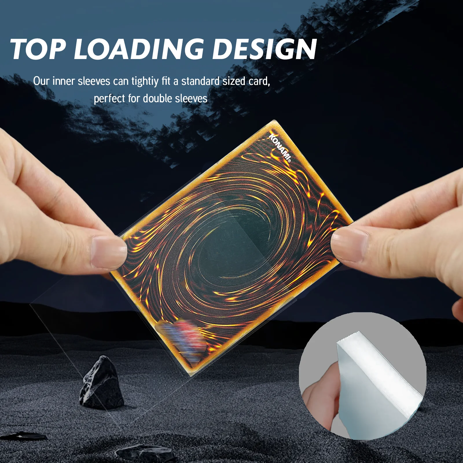 200 Stück Top Loading Board Game Card Sleeves, durchsichtige Innenhüllen, perfekt passend für MTG/YGO-Spielkarten, Fußballkarten – Detail 5