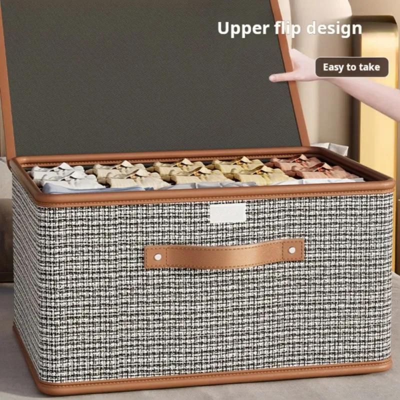 Large Capacity Clothes and Quilt Storage Box Foldable Clothes Organizer with Lid T-Shirt Pants Storage Closet Organizer Home Dra 3