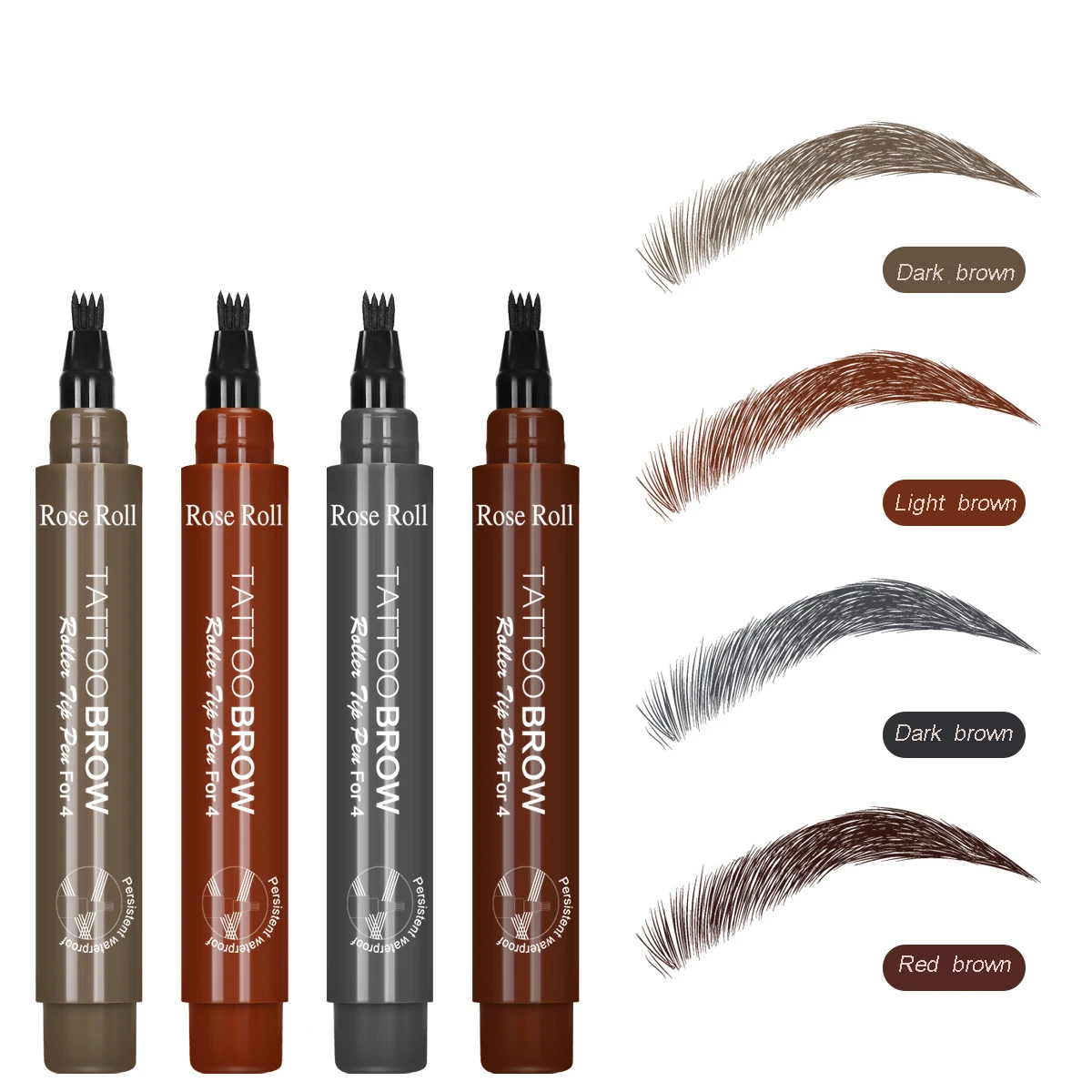 4-Tip Beard Pen Filler Hair Enhancer Lasting Repair Moustache Coloring Shaping Tools Hair Eyebrow Pencil