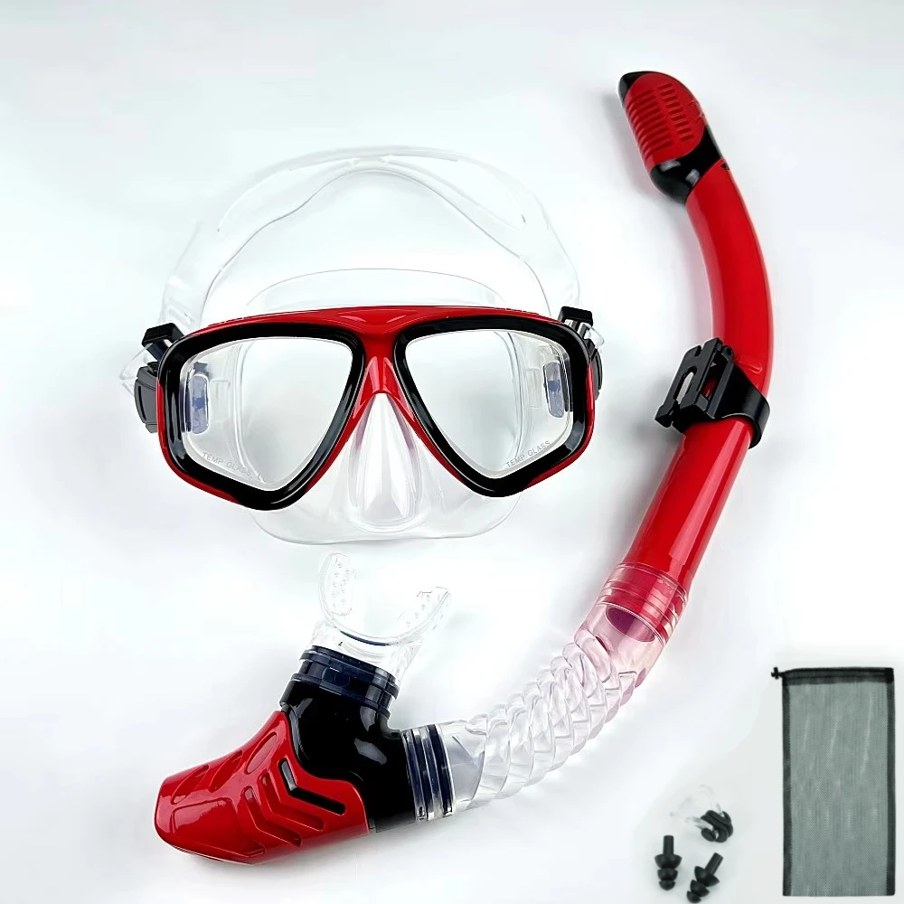 Dual Lens Snorkeling Mask with Breathing Tube Adult 18+ Years Silicone Skirt Scuba Diving Goggles Set Free Nose Clip Included snorkeling diving mask diving mask diving goggles snorkel set