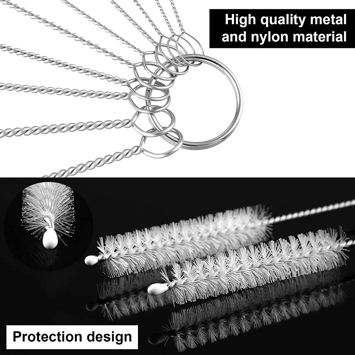 Magnetic Pipe Cleaner 10pcs 8.2Inch Straw Brush Kettle Spout Brush Pipe Cleaner Teapot Nozzle Set Bottle Tube Glasses Straw Cleaning
