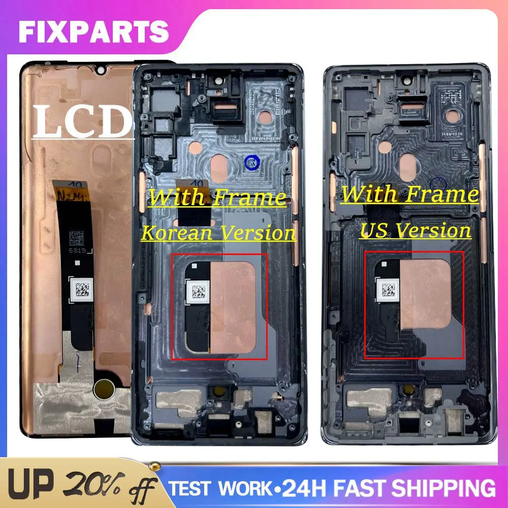 

Tested LCD For LG G9 LCD Display Touch Digitizer Assembly For LG Velvet 5G G900 LM-G900N Screen with Frame Replacement