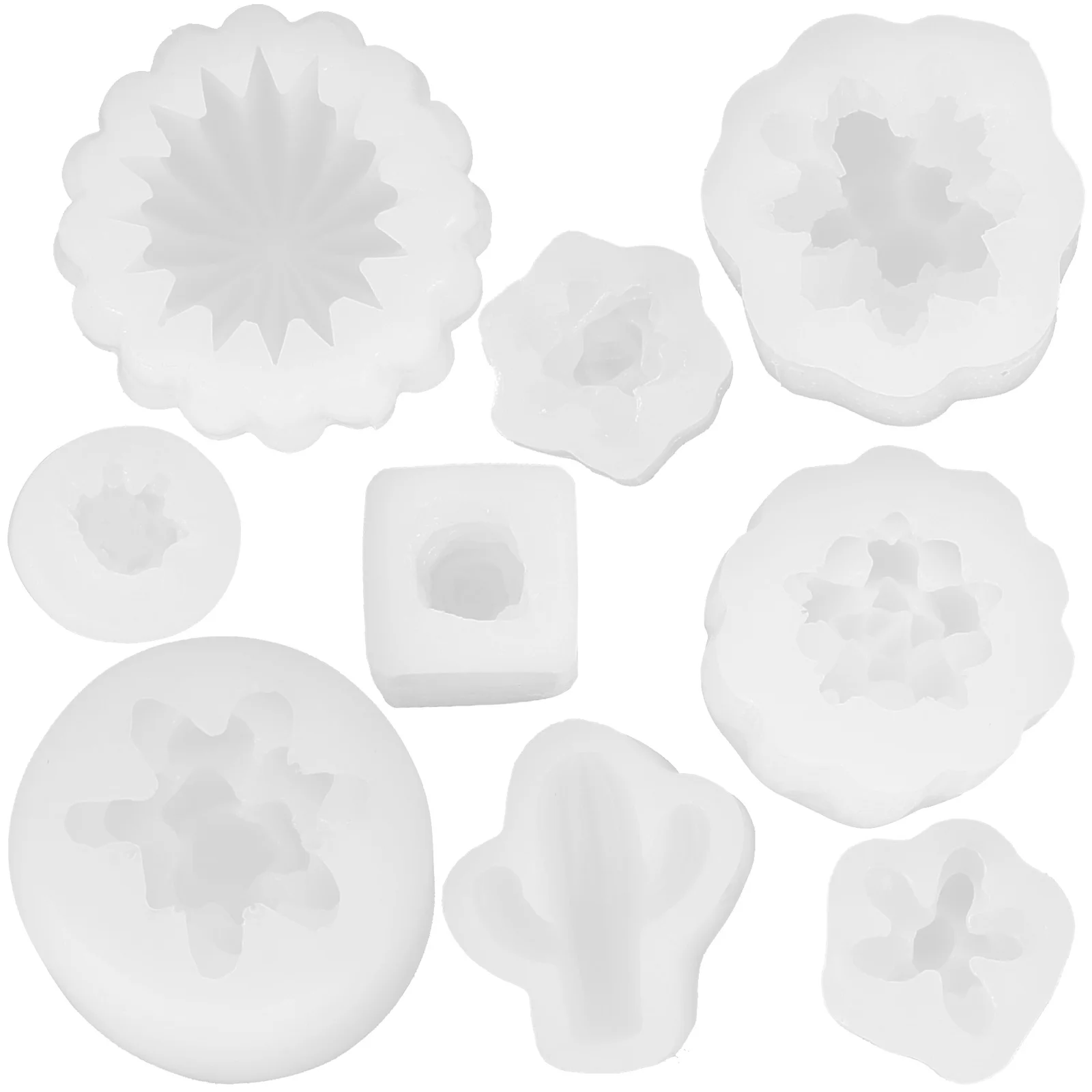 

9 Pcs Silicone Mold Candy Molds Wax DIY Crafts Unique Silica Gel Making Tools