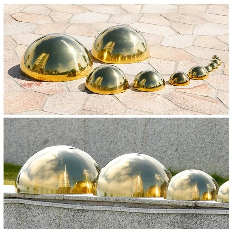 Dia 19-300mm 304 Stainless Steel Hollow Ball Golden 1.0mm Titanium Gold Metal Hollow Ball Golden Mirror Surface Decorative Ball
