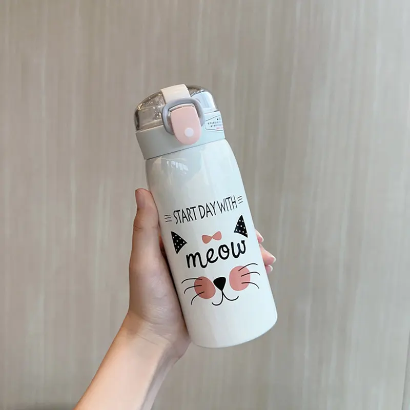 Stainless Steel Tumbler Thermocup  Cat Travel Thermos Cup Bottle -  350ml/500ml - Aliexpress