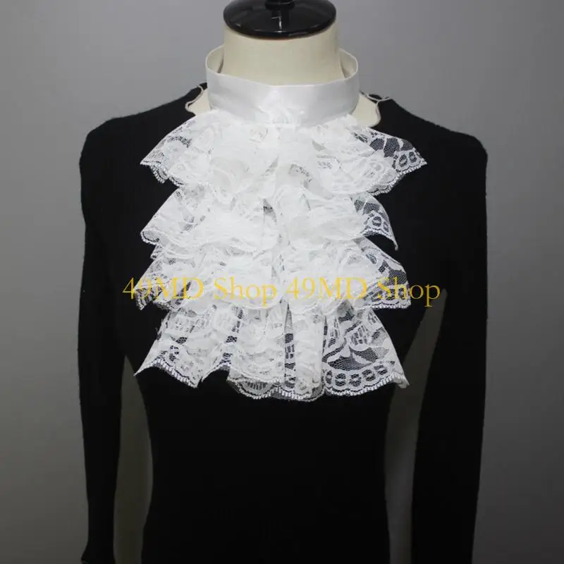49md Jabot Kragen Spitze Handgelenk Manschetten -Hemd -Blusen Kleid abnehmbare Ärmeln gekräuseltes Handgelenk Manschetten für – Detail 10