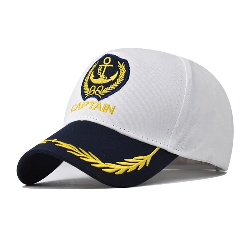 652F Sailor Ship Boating Captain Military Hat Adult Kids Navy Marine Baseball Hat Sea Boating Cosplay Party Cosplay Outfit