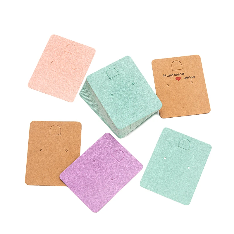 50 stücke 6,5x5cm setzen Ohrringe Display-Karten Papp ständer Schmuck halter Verpackung Veranstalter für kleine Unternehmen liefert Handwerk – Detail 5