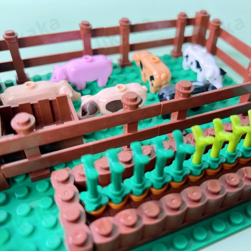 도시 농장 빌딩 블록 MOC 동물 돼지 블록 몬테소리 장난감, 어린이 선물 호환 친구 클래식 DIY 벽돌 장난감