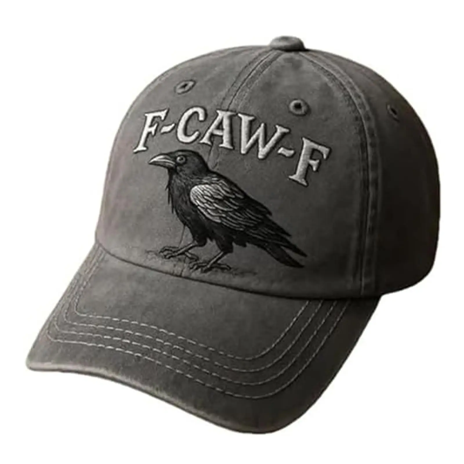 F-Caw-F 크로우 햇, F CAW F 빈티지 고딕 블랙 버드 캡, 남녀공용 조..