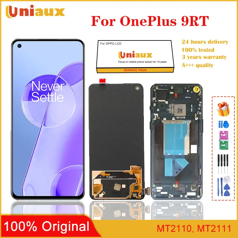

6,62 "оригинальный AMOLED-дисплей для OnePlus 9RT 5G LCD для OnePlus 9RT кодирующий преобразователь сенсорного экрана в сборе MT2110 MT2111 LCD