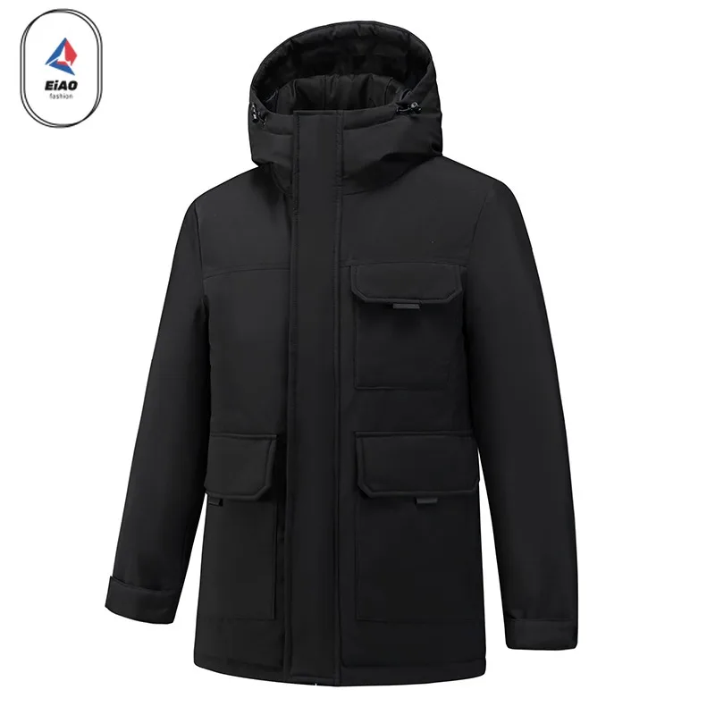 EIAO Outdoor Snow Duck Down Parka Men 2026 Winter New Fashion Thick Multi-Pocket Down Jacket Brand Camping Hunting Puffer Jacket