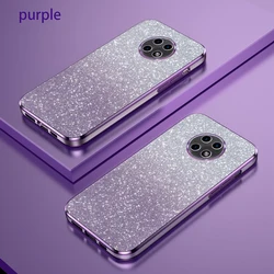 Luxury Gradient Glitter Plating Silicone Back Cover for Huawei Nova Y9A (Sfdd purple)
