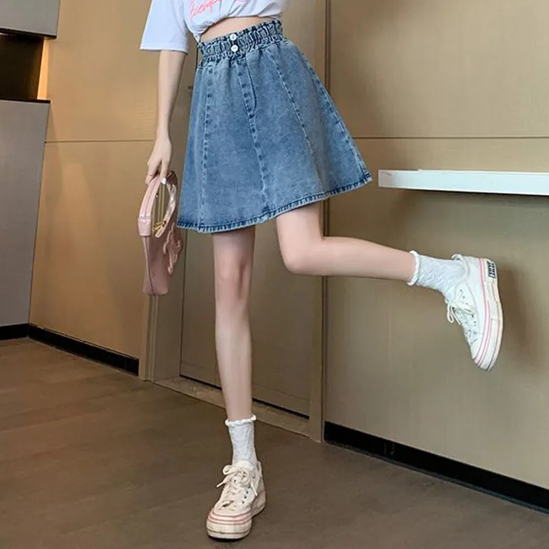 Fashion Korean Female Denim Mini Skirts 2023 Summer Women's