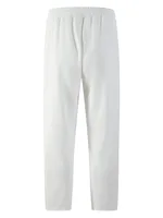 Pantalon décontracté pour homme, nouveau modèle à carreaux larges avec cordon de serrage - léger, respirant, couleur unie, coupe droite confortable 6