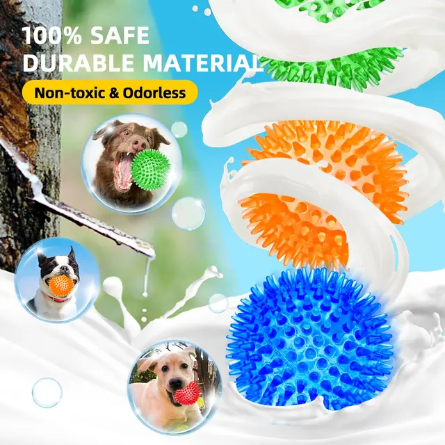 S0d7b511466514bfb9c1515dc10e39350M.jpg 3/6Pcs Squeaky Dog Ball Toys,Dog Chew Balls for Boredom, Floatable Pool Dog Toys,Puppy Teeth Cleaning Toys for Small Medium Dogs