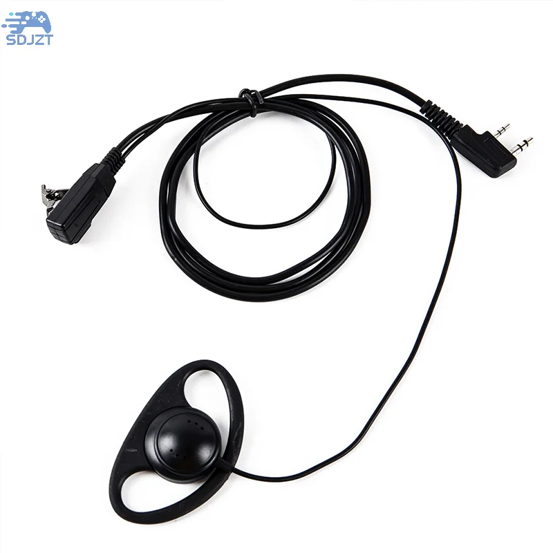 

D Shape Soft Ear Hook Earpiece 2 Pin PTT With Mic Headset For UV-5R 888S 777S 666S BF Walkie Talkie Headset BaoFeng Accessories