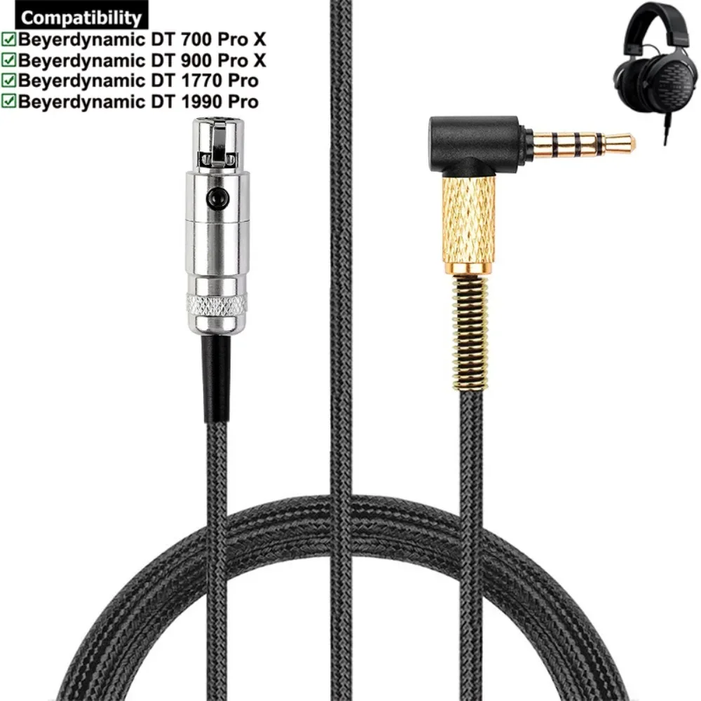Ofc Nylon Intrecciato Sostituzione Mini Xlr 3 Pin Cavo Di Prolunga Femmina Per Beyerdynamic Dt 700 900 1990 1770 Pro X Cuffie