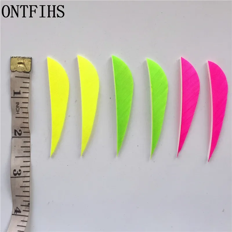 50PCS  2.5 Inch Archery Fletches Water Drop Arrow Feather Parabolic Fletching Arrow Feathers for Hunting 5