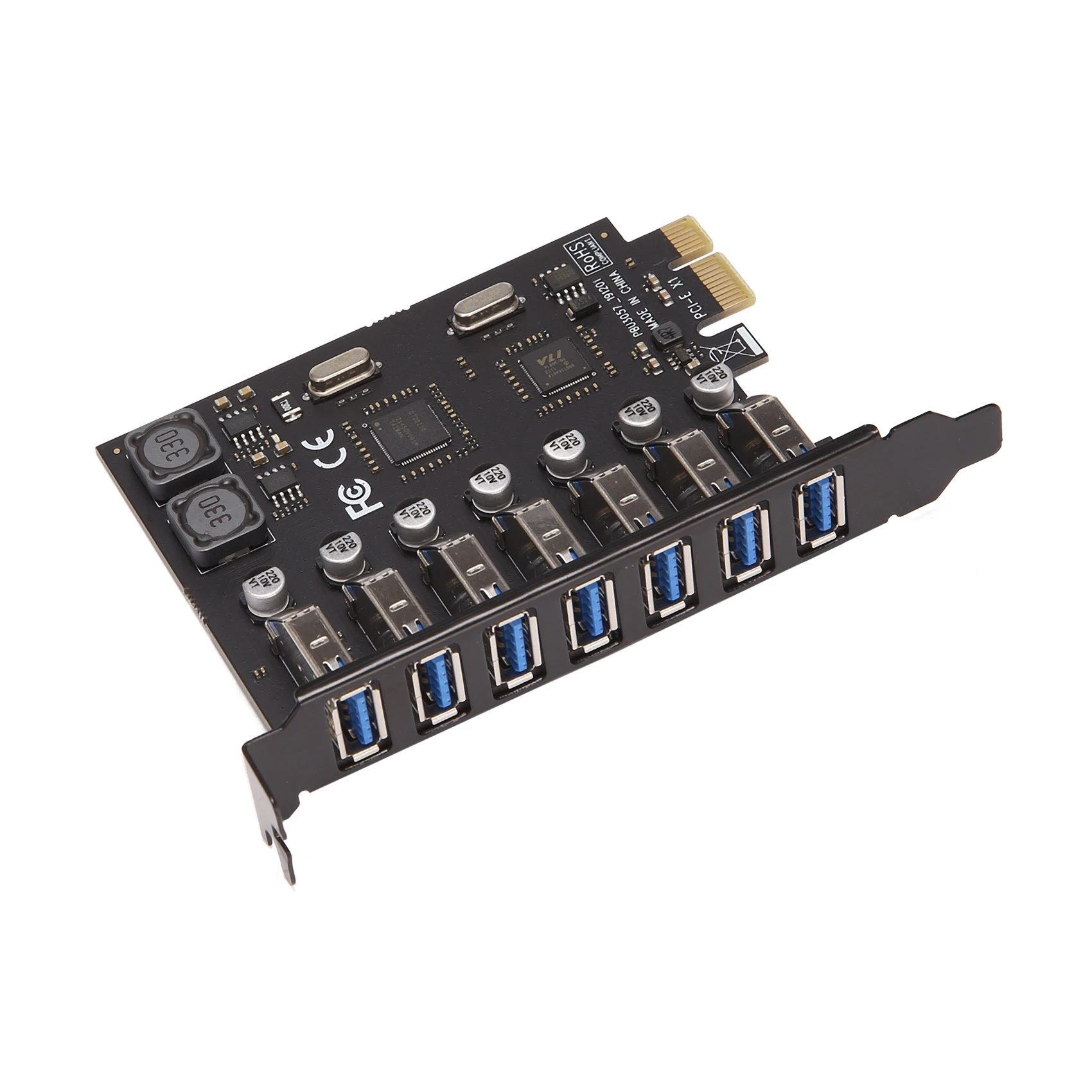 

USB 3.0 PCI-E Expansion Card Adapter 7 Ports Hub Adapter External Controller PCI-E Extender PCI Express Card for Desktop