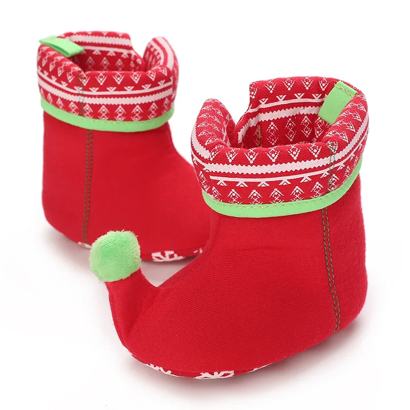 Baby Shoes Infant First Walkers Winter Snow Boots for Boys Girls Warm Thickened Plush Soft-Soled Cartoon Boots Christmas Gifts