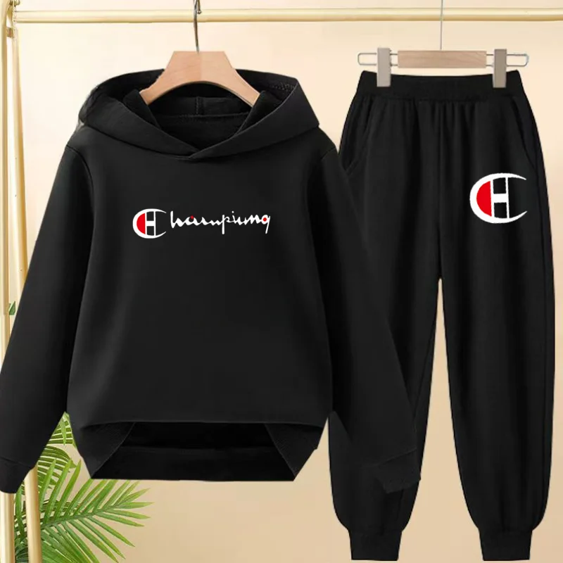 Neue Herbst- und Winterkleidung für Jungen und Mädchen im Alter von 3 bis 13 Jahren, Sportbekleidungssets, lässige lange Hosen, Kapuzenpullover und Sportuniformen.
