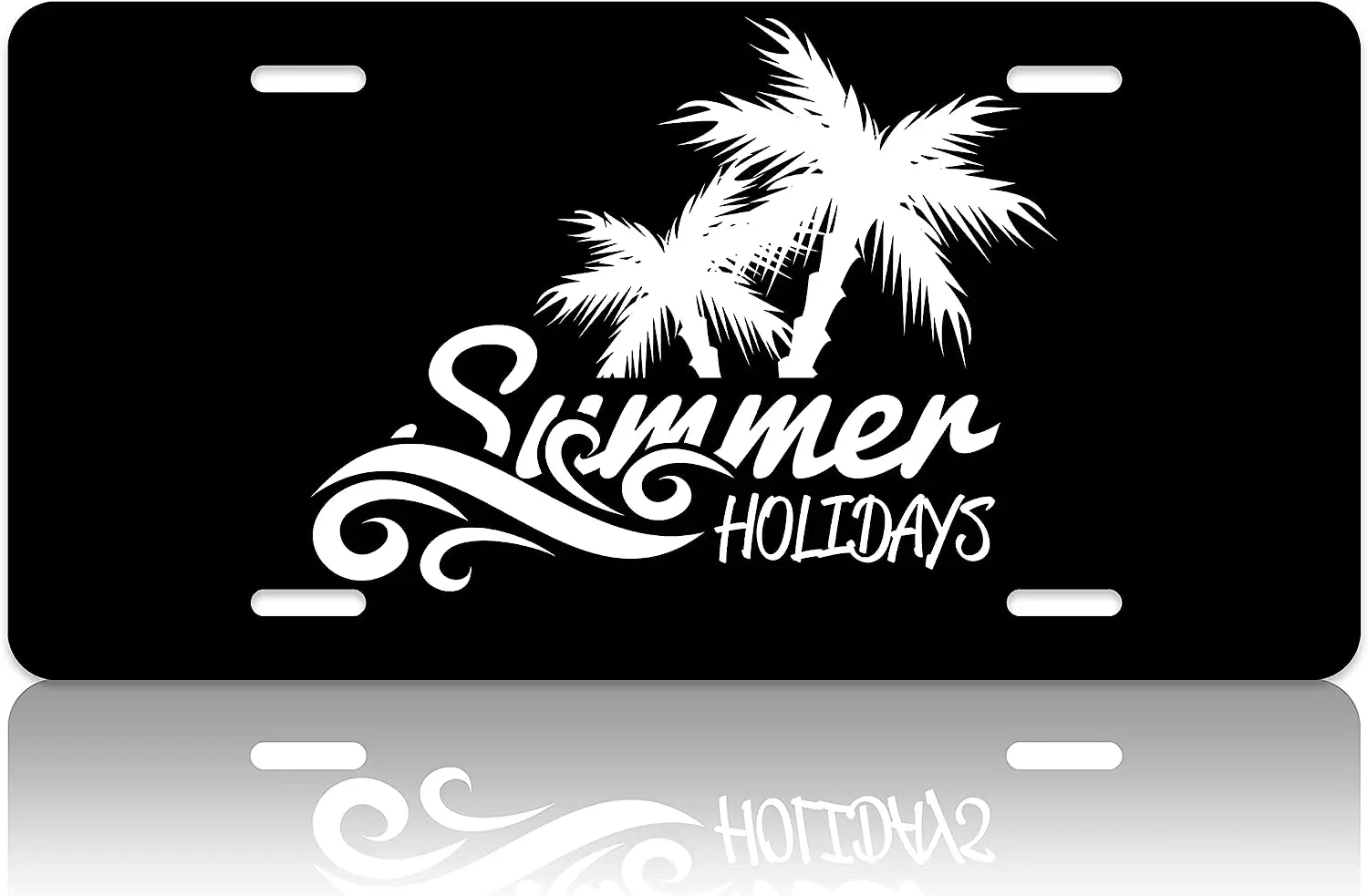 

Hawaii License Plate Cover Summer Holidays Palm Tree Wave Car Front License Plate Metal Car Plates Novelty Vanity Tag 4 Holes