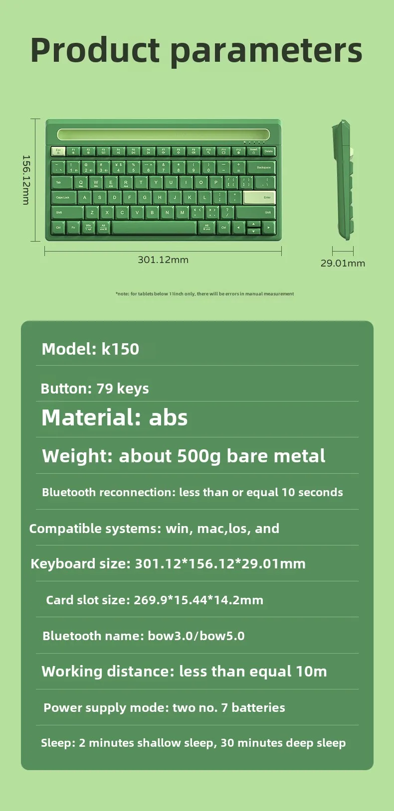 Wireless bluetooth keyboard with card slot high value light and portable girls office tablet keyboard