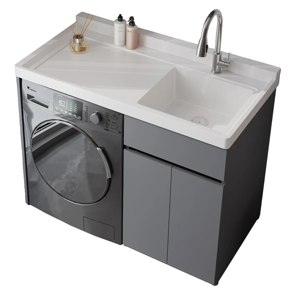 Balcony Laundry Cabinet Combined Integrated Basin No Washboard Laundry Pool Bathroom Bathroom Cabinet Corner