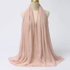 Foulard Hijab en mousseline de soie pour Femme, voile musulman ramadan ,hijab femme musulman,foulard musulmane pour femme, foulard mousseline en Jersey doux de haute qualité hijab islam voile femme musulman,70*180cm