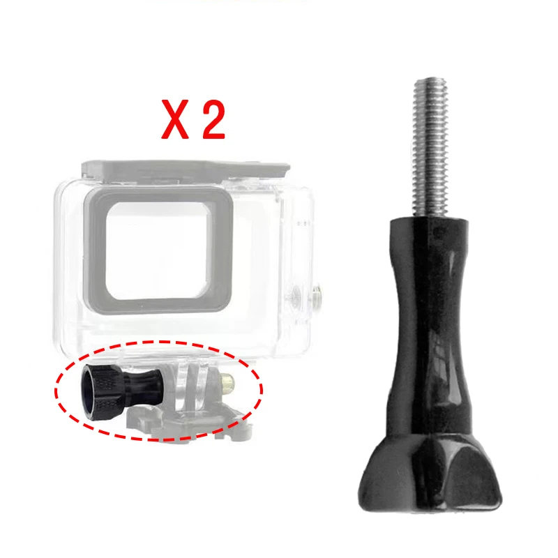 2 Pz/Pac Go Pro Accessori Treppiede Adattatore Manopola Bullone Dado Lungo Vite A Pollice Per Go Pro 8 7 6 5 4 3 + Yi 4K Sj7 Sj8 Pro Dji