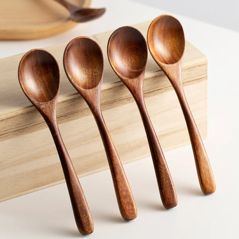 

1Pcs Japan-Style Wooden Spoon Kitchen Cooking Soup Dinner Spoon Teaspoon Coffee Honey Wooden Spoon Dessert Ice Cream Spoon
