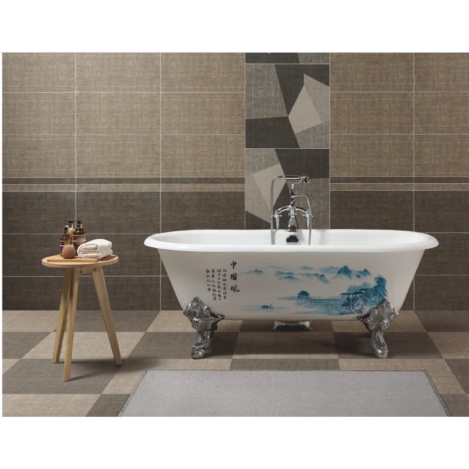69" Freestanding Luxury Bathtub Cast Iron Double Ended Enamel Claw Paw Feet Tub Multi-Color Custom Built sw1022 4