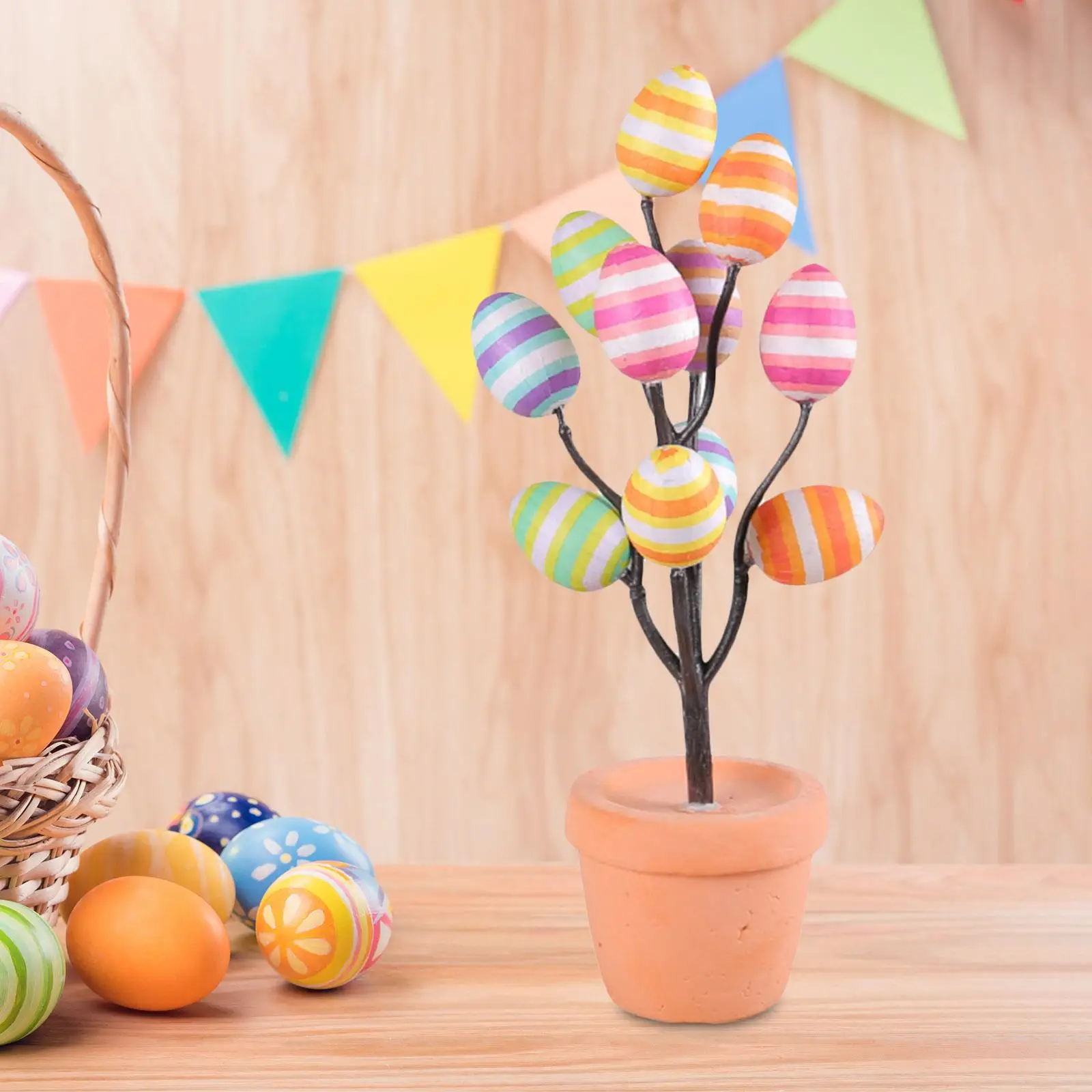 Easter Egg Tree Vase Festival Easter Egg Twig Branches Easter Deco Potted Plants Decoration for Wedding Table Centerpiece Home