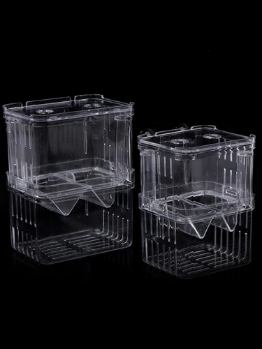 Betta 아크릴 물고기 사육 격리 상자, 수족관 사육기, 물고기 탱크 부화 인큐베이터, 물고기 집 부화장, 3 가지 유형 4
