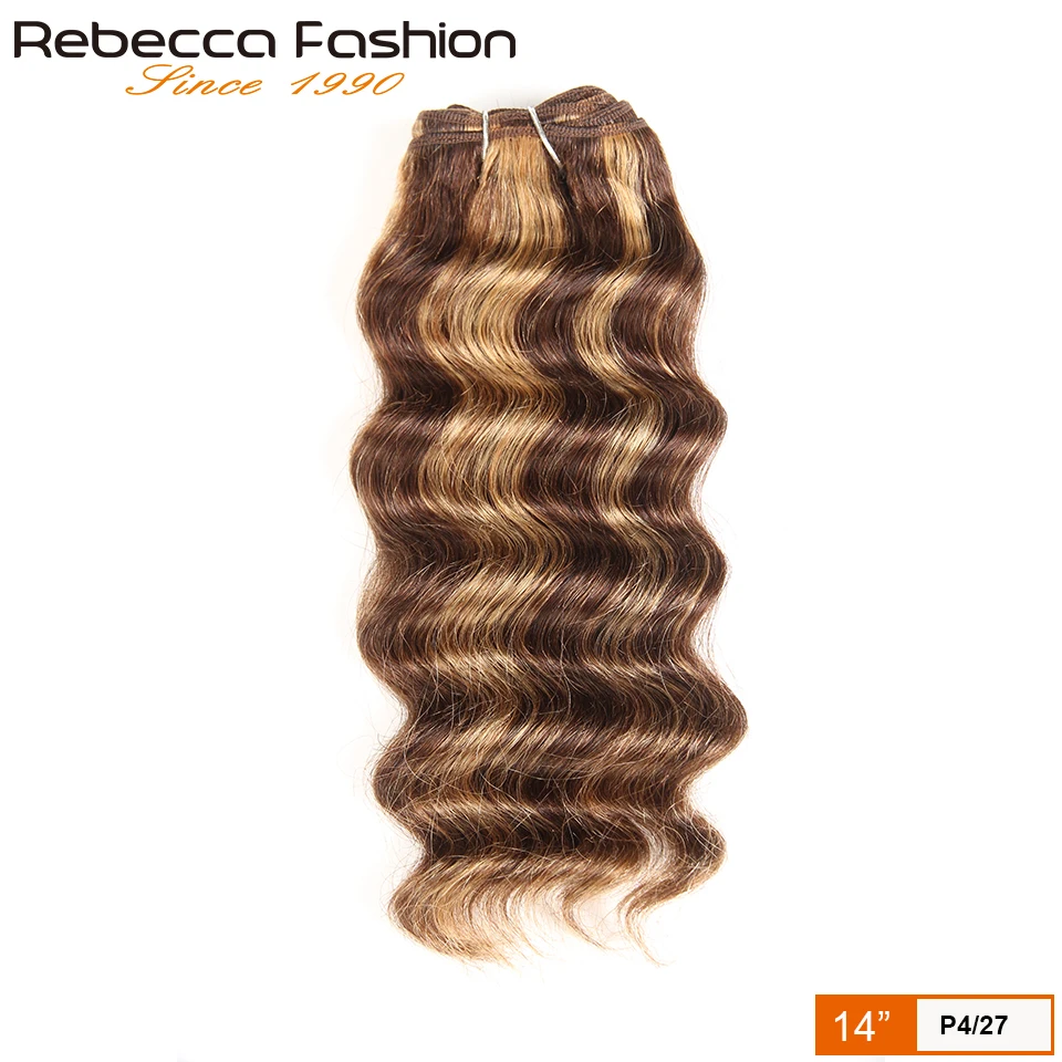 Nature Hi Deep Hair 1 Piece Only Brazilian Deep Wave Human Hair Weave Bundles Deal #4 #27 Ombre Remy Extension