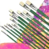 Single-support Paint Brush Flat-headed Pig Bristle Hair Water Gouache Oil Painting Pen Long Rod Art Students Color Art Supplies 3