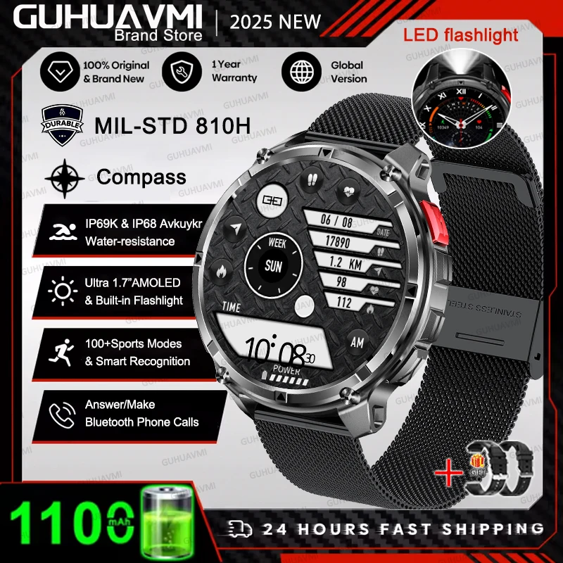 ตัวเลือกสินค้า สมาร์ทวอทช์ GPS กันน้ำ 10ATM สำหรับผู้ชาย