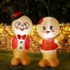 Christmas Inflatable Decoration Valentine's Day Inflatable Couple Bear 5FT Blow up Welcome Gingerbread Man Couple Outdoor Decor 1
