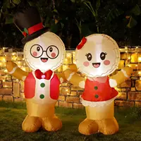 Christmas Inflatable Decoration Valentine's Day Inflatable Couple Bear 5FT Blow up Welcome Gingerbread Man Couple Outdoor Decor 1