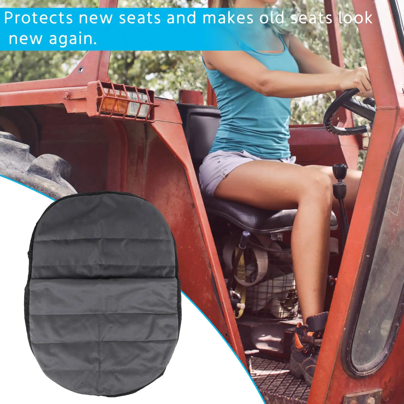 

Universal Riding Lawn Mower Tractor Seat Cover Padded Comfort Pad Storage Pouch Medium