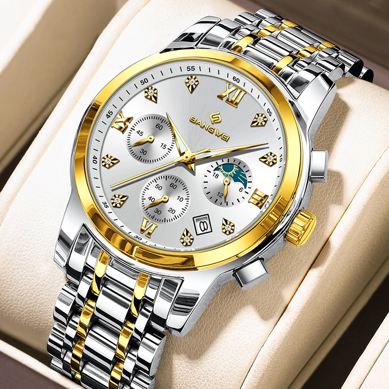 BANGWEI Ladies Watches LIGE Top Brand Luxury Diamond Watch For Women Fashion Waterproof Quartz Chronograph Clock Women's Gift