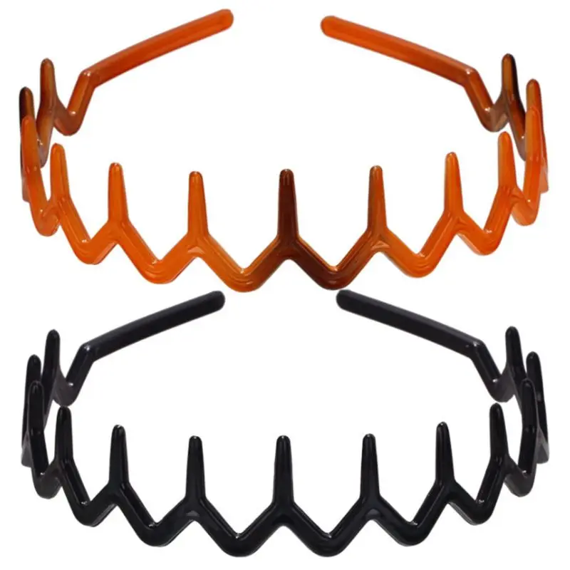 

A2ES Women Girls Plastic Wavy Toothed Headband Zig Comb Shark Hair Hoop